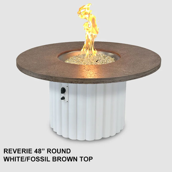 Riverie 48" Relic Grey Top Round Fire Table by Outdoor Great Room - Image 4
